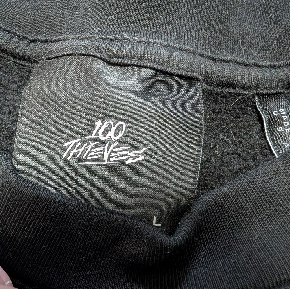 Men's Black 100 Thieves Sweater - Picture 3 of 4